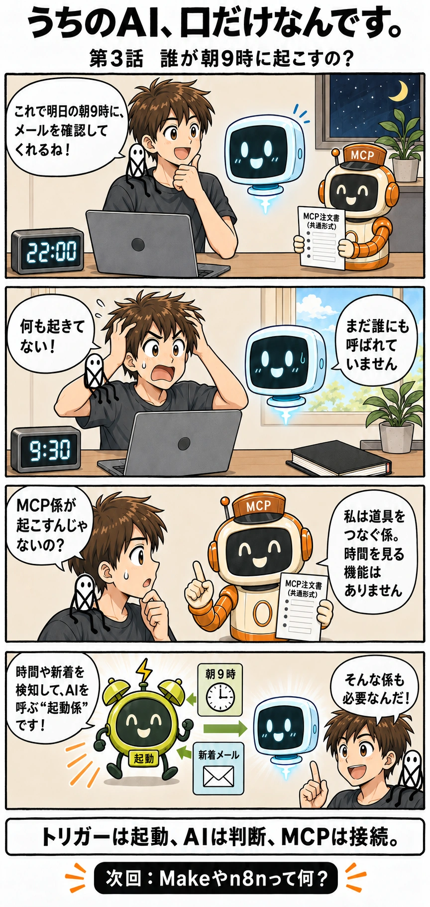 第3話 誰が朝9時に起こすの — 漫画本編