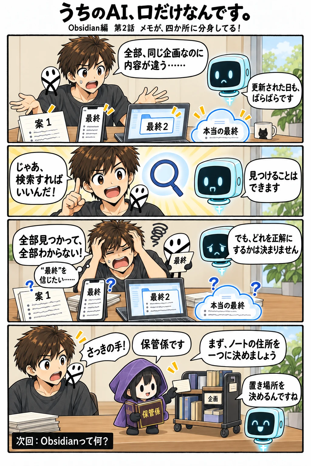 第2話 メモが、四か所に分身してる!