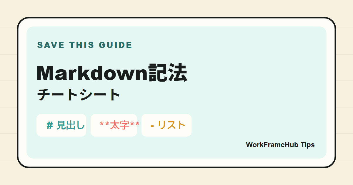 見出し、太字、リストの記号を並べたMarkdown記法チートシート